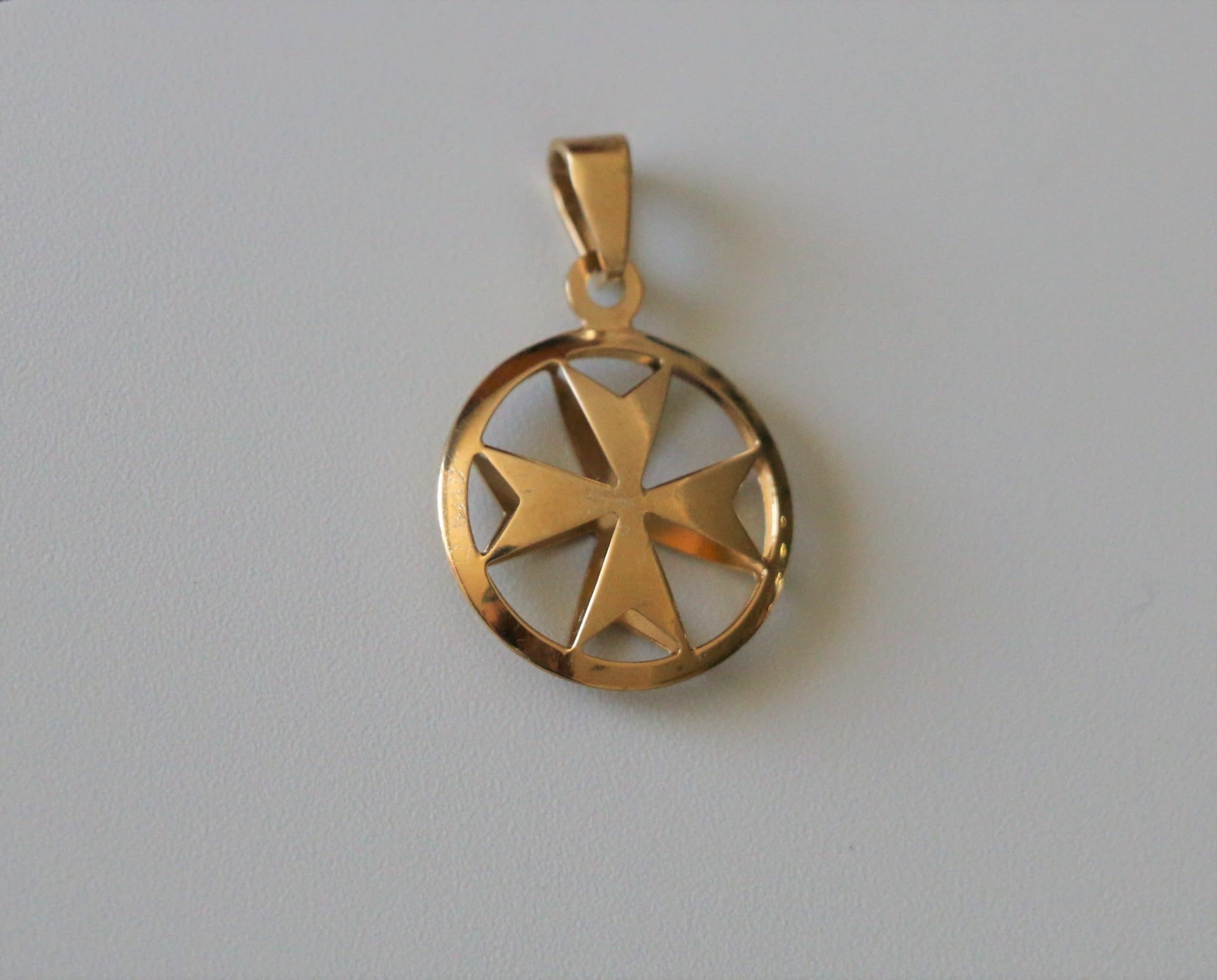 専用　H.W.O Maltese Cross Pendant [P-93] 18ct 18k 750 Yellow Gold Maltese Cross Pendant Charm From