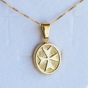 100% 9kt / 18kt Solid Gold Oval Maltese Cross Amalfi Cross Knight of St John Cross Malta