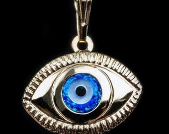 18ct 18k 750 Yellow Gold Eye of Osiris Greek Evil Eye Good Luck Charm made n malta