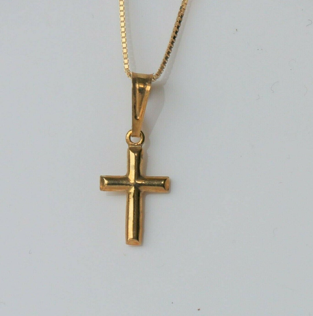 18kt Solid Gold Crucifix Cross Religious Pendant - Etsy