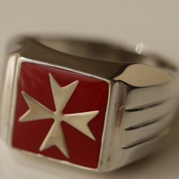 Sterling Silver Order Of St.John, templar, croce di malta, knights of malta maltese cross ring all sizes available factory price