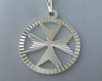 925 Sterling Silver Order Of St.John Templar knights croce Maltese Cross Pendant