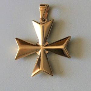 9ct 9k 375 Original Yellow Gold Maltese CrossAmalfi knight templar Pendant - sml size