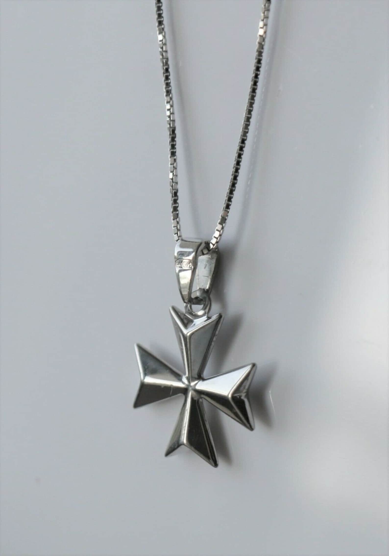 925 Sterling Silver Maltese Cross Classic Unisex Pendant Croce Di Malta ...