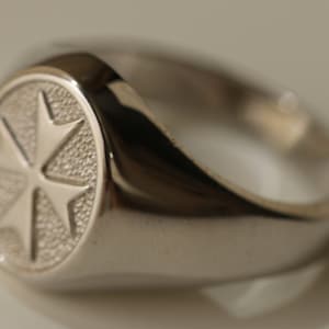 Sterlingzilver Maltees kruis massieve ring tempelier Amalfi kruis ALLE MATEN BESCHIKBAAR