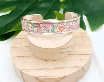 inserts cotton fabrics liberty of london Mitsi mint with water Colorful brass rush bracelet color of choice