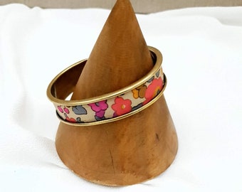 inserts cotton fabrics liberty of london Mitsi mint with water Colorful brass rush bracelet color of choice