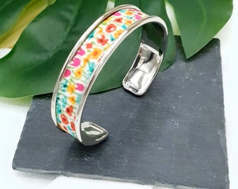 inserts cotton fabrics liberty of london Mitsi mint with water Colorful brass rush bracelet color of choice