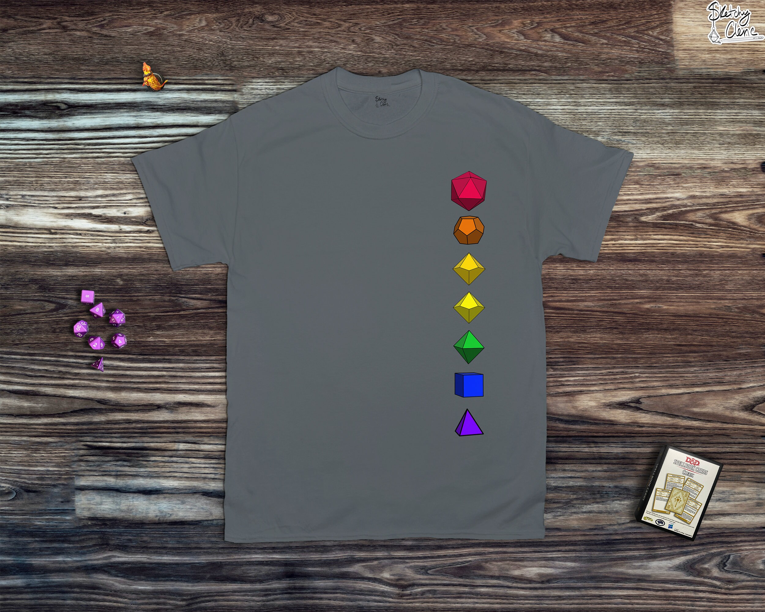 Dice Rainbow T-shirt Cute Dungeons and 
