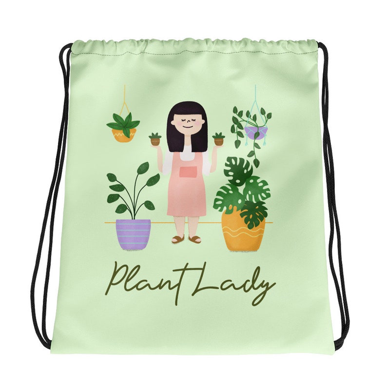 Plant Lady Drawstring Bag