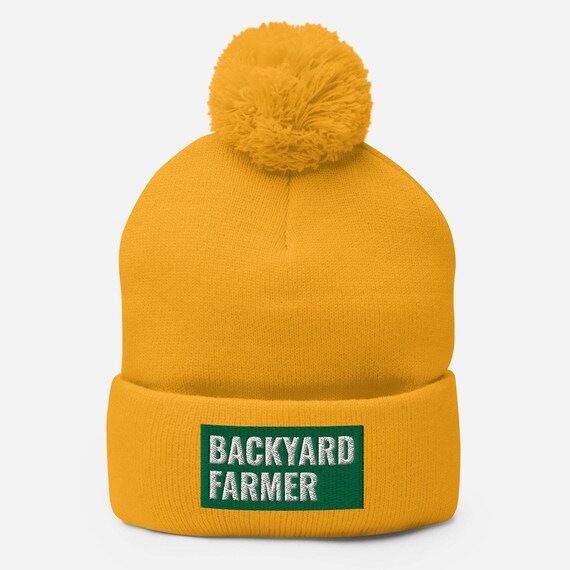 Backyard Farmer Beanie/ Pom-pom Beanie/ Garden Gifts/ Garden