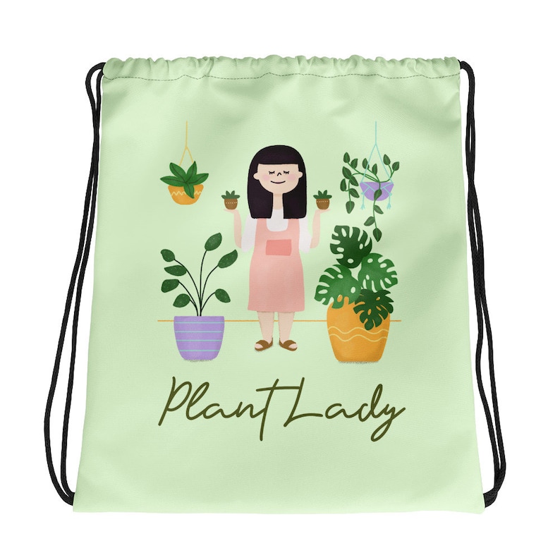 Plant Lady Drawstring Bag