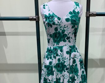 green rose dress