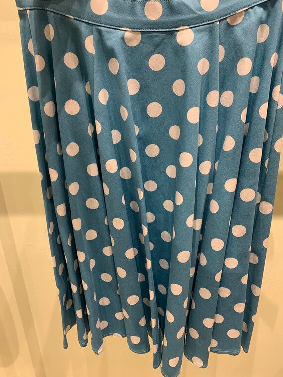 Eva Rose Clothing Blue and White Polka Dot Print Fit N Flare | Etsy