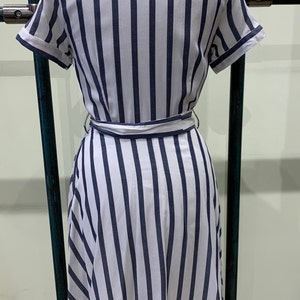 Outer Banks Ixia White & Gray Stripe Wrap Tie T-Shirt Dress image 3