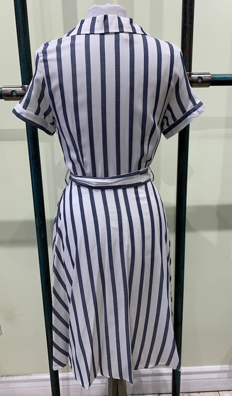 Outer Banks Ixia White & Gray Stripe Wrap Tie T-Shirt Dress image 3