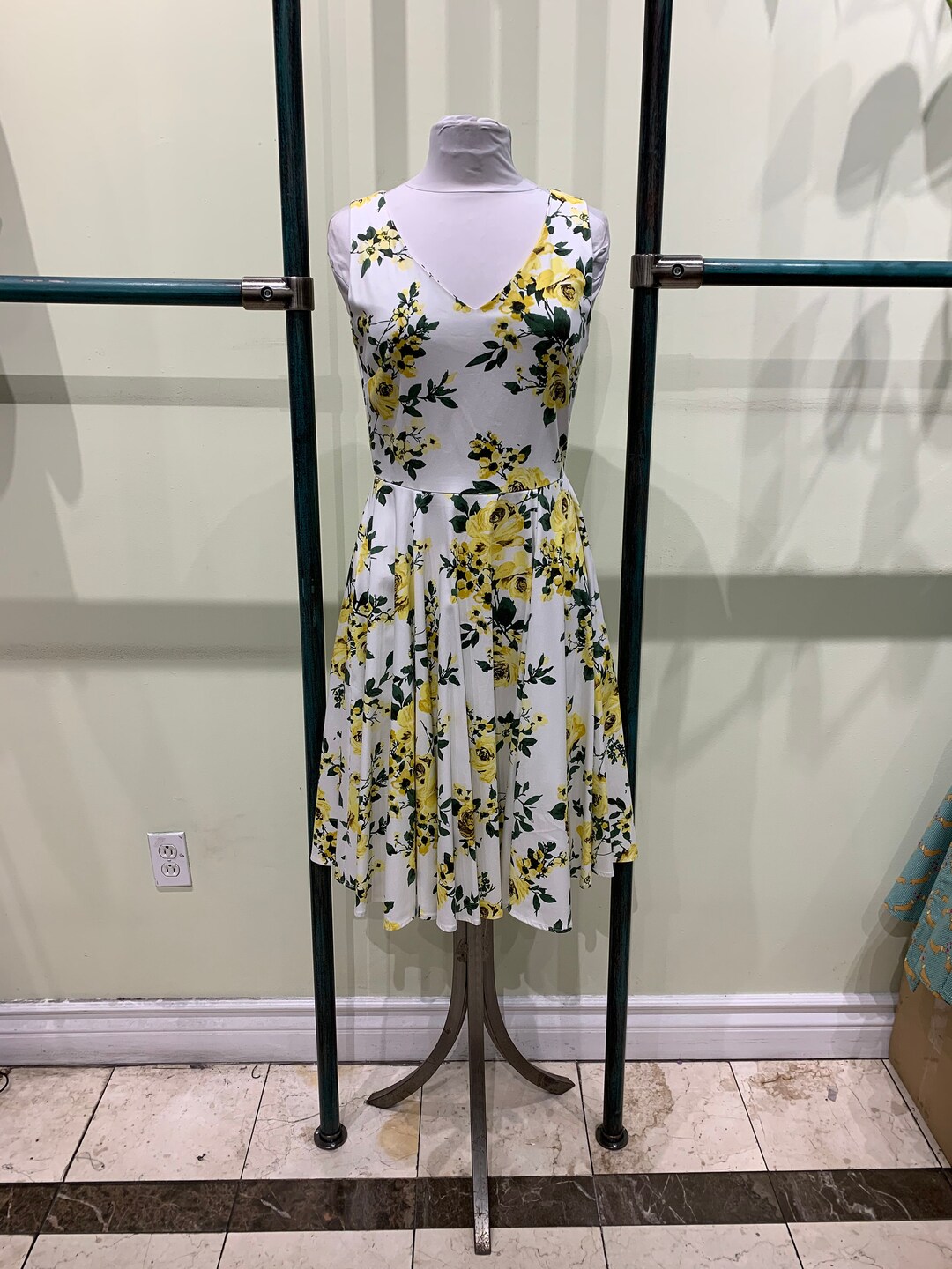 The Yellow Ava Rose Floral Dress main image 1