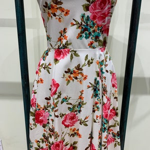 Eva Rose Ivory Rose and Floral Branch Print V-neck Fit and Flare Dress ...