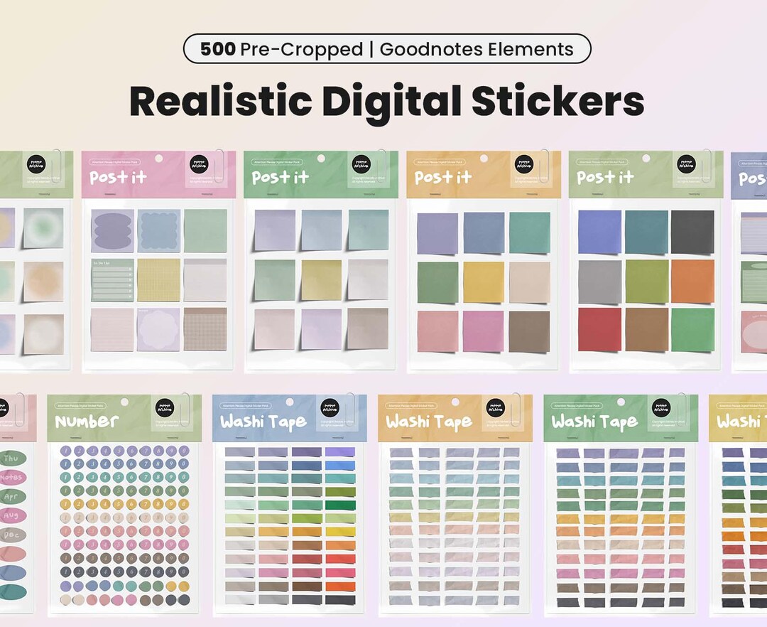 Realistic Digital Washi Tape Sticker Pack | Goodnotes Planner ...