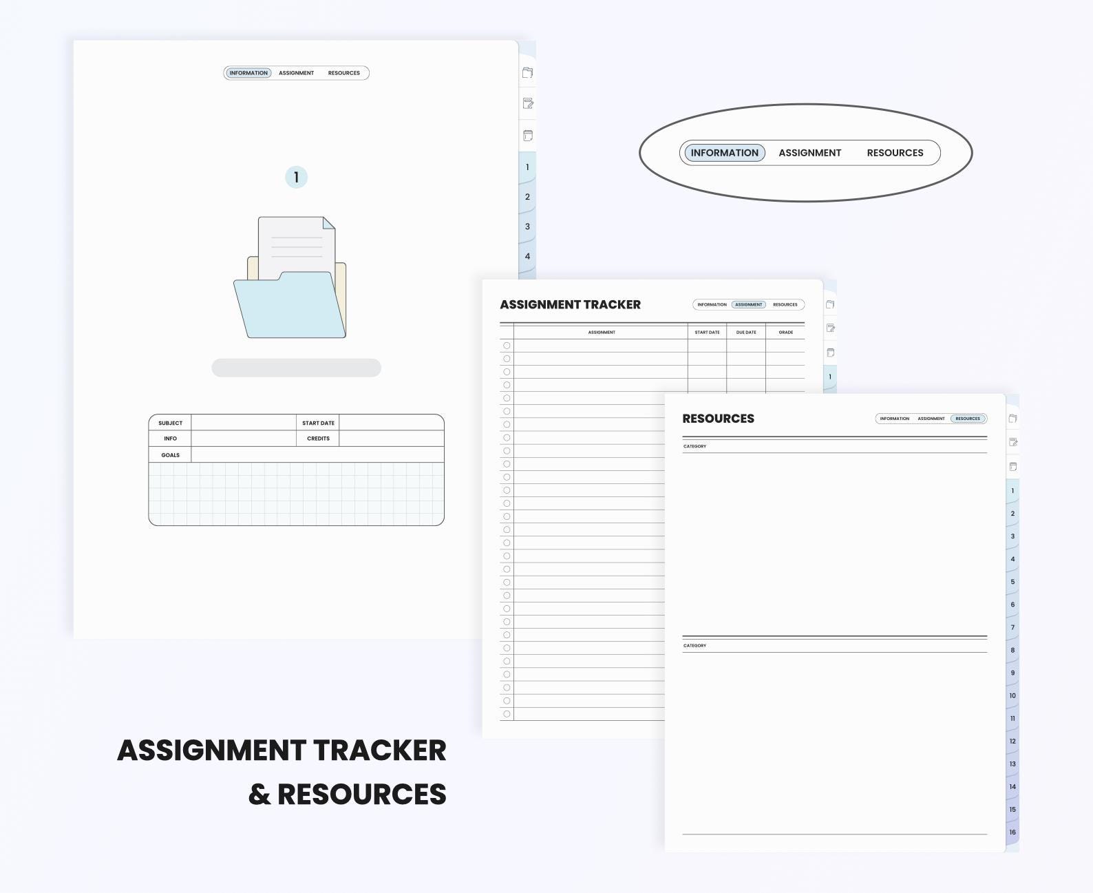 Student Digital Notebook for Goodnotes Notability iPad Hyperlinked ...