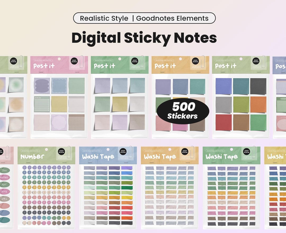Realistic Washi Tape Digital Stickers for Goodnotes Planner Sticky ...