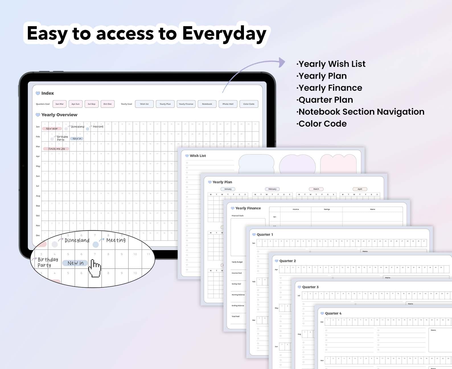 Undated Life Digital Planner | Landscape | Hyperlinked Goodnotes ...