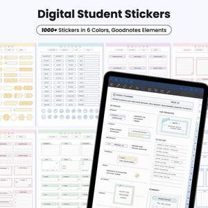 Digital Stickers For Goodnotes Study Planner Pre-cropped Academic Stickers Minimalist Pastel Widget Student Sticker Book Memo pads PNG