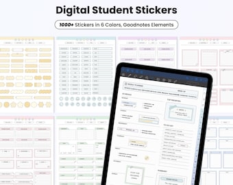 Digital Stickers For Goodnotes Study Planner Pre-cropped Academic Stickers Minimalist Pastel Widget Student Sticker Book Memo pads PNG