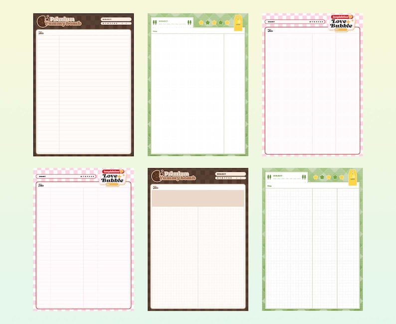 Digital Student Notebook Templates | Goodnotes Notability A4 Notepaper ...