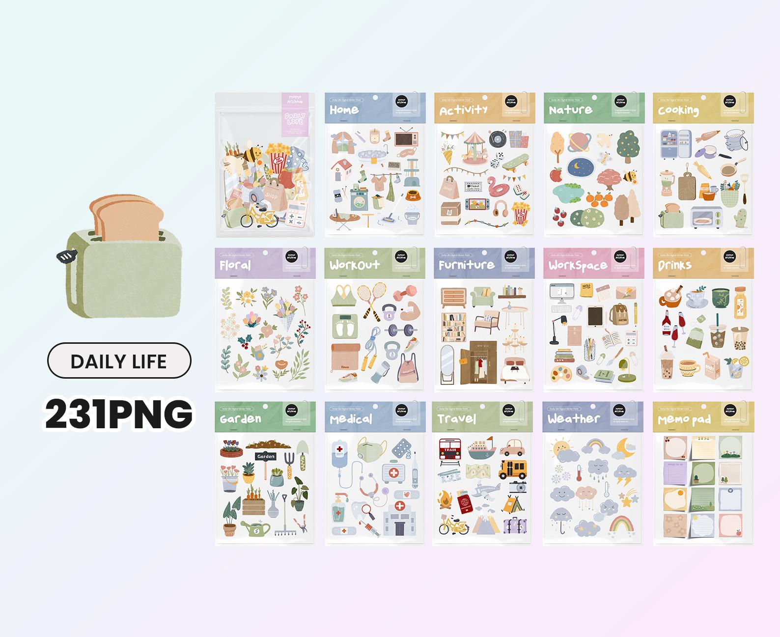 Cute Everyday Digital Stickers for Goodnotes Stickers iPad Digital ...
