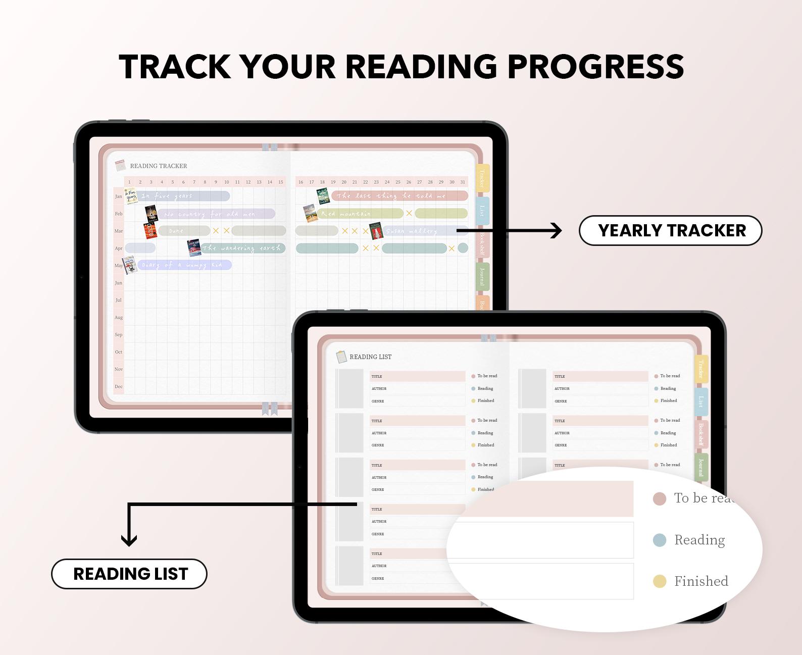 Digital Reading Journal for Goodnotes Reading Tracker Planner Log iPad ...