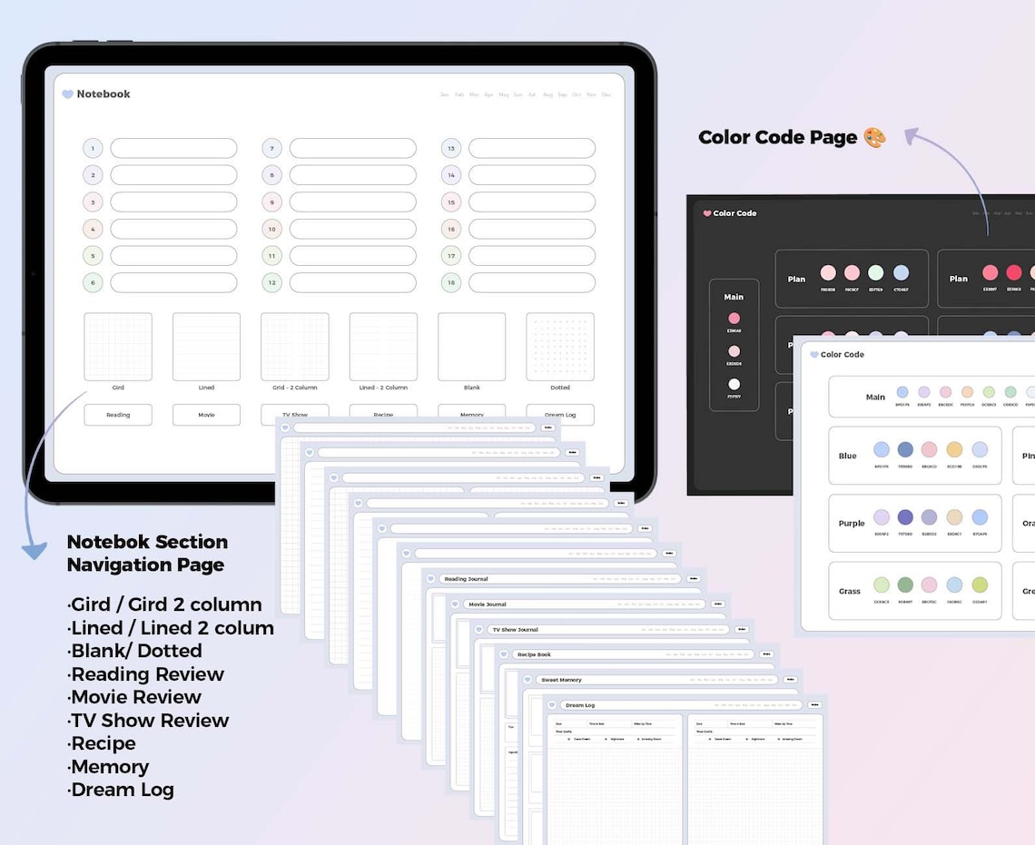 Undated Life Digital Planner | Landscape | Hyperlinked Goodnotes ...