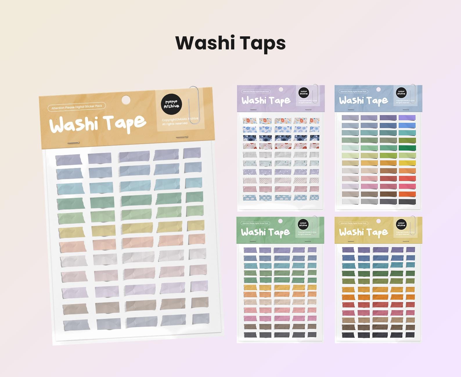 Realistic Washi Tape Digital Stickers for Goodnotes Planner Sticky ...