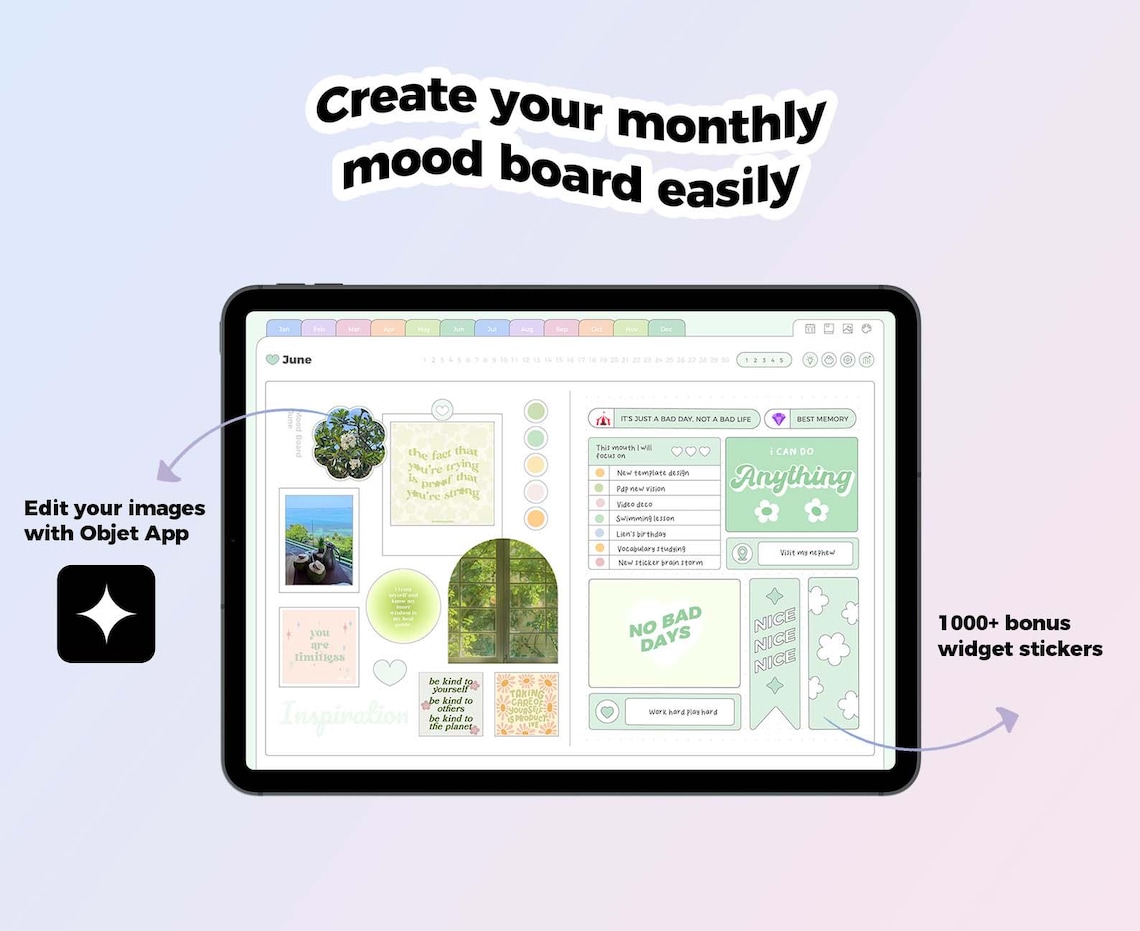 Undated Life Digital Planner | Landscape | Hyperlinked Goodnotes ...