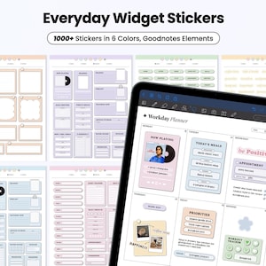 Digitale Aufkleber für Goodnotes Daily Planner Vorgeschnittene Alltagsaufkleber Minimalistische Pastell-Tracker Widget Arbeit Sticker Buch Memopads PNG