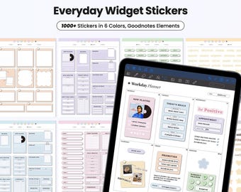 Digitale Aufkleber für Goodnotes Daily Planner Vorgeschnittene Alltagsaufkleber Minimalistische Pastell-Tracker Widget Arbeit Sticker Buch Memopads PNG