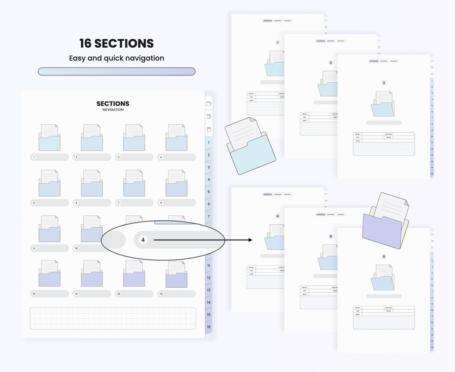 Student Digital Notebook for Goodnotes Notability iPad Hyperlinked ...