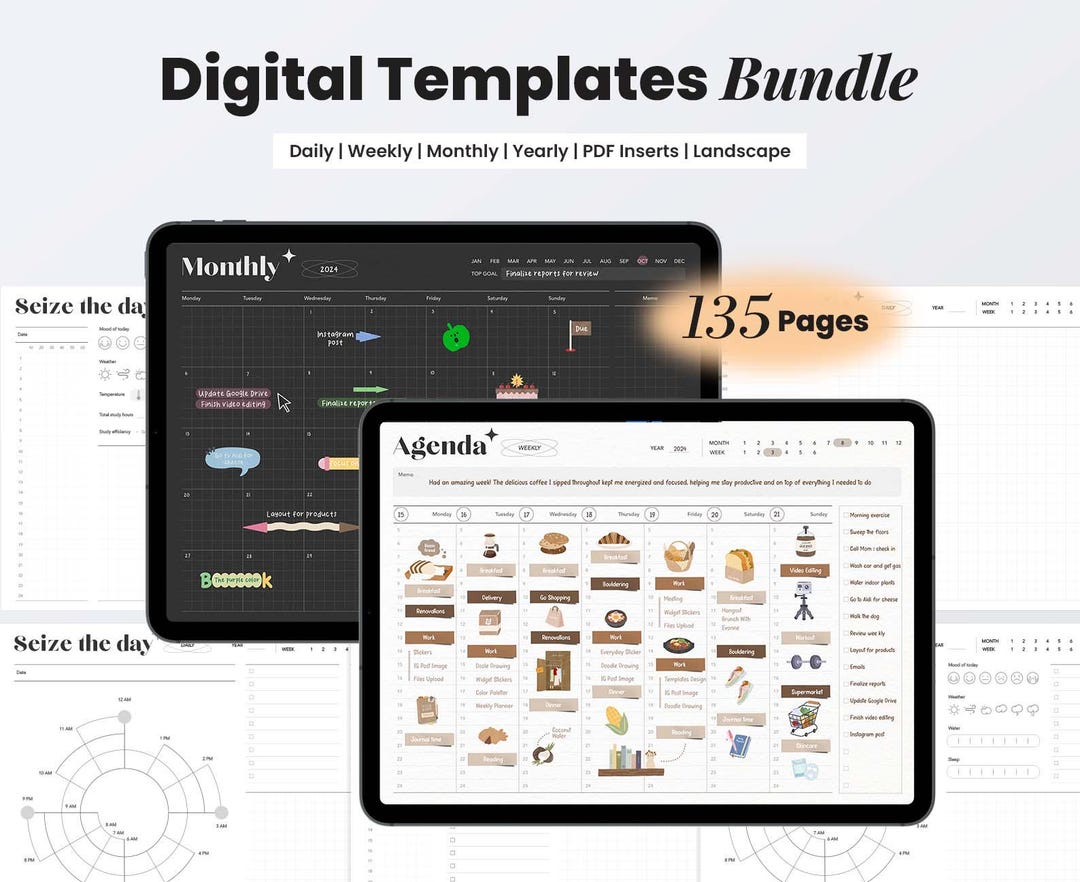 Minimalist Digital Planner Templates for Goodnotes Daily Weekly Monthly ...