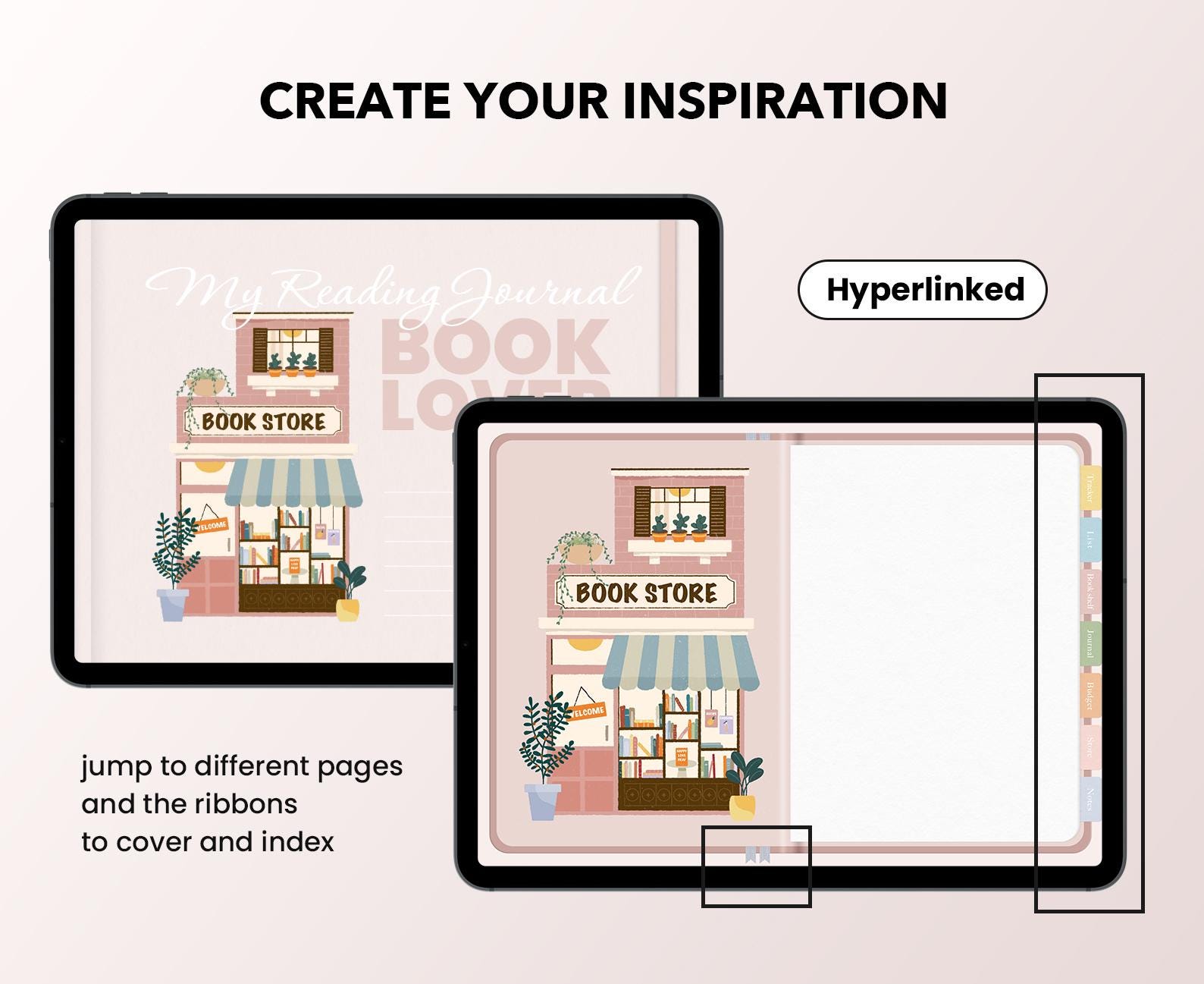 Digital Reading Journal for Goodnotes Reading Tracker Planner Log iPad ...