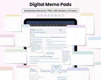 Student Digital Stickers for Goodnotes Study Planner Memo Pads Aesthetic iPad Collage Stickers for Academic Planning