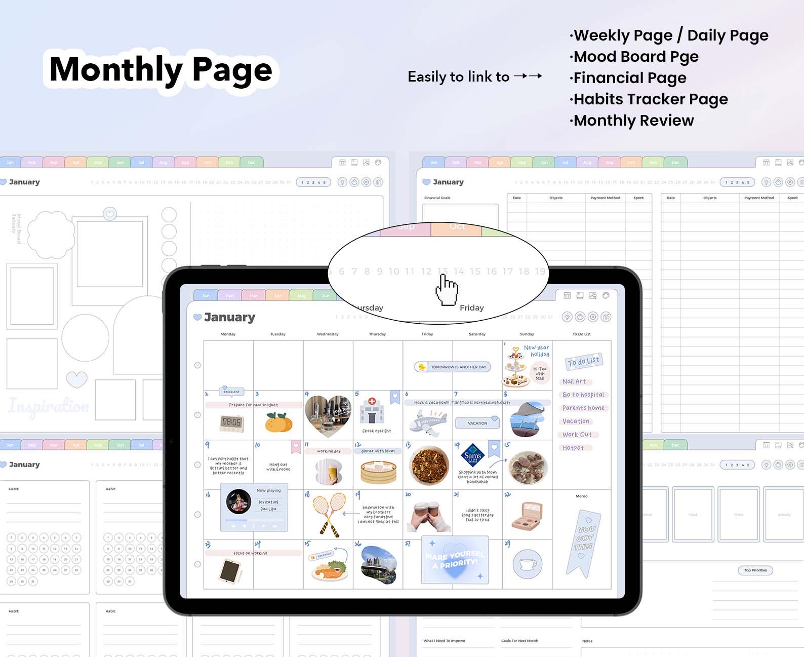 Undated Life Digital Planner | Landscape | Hyperlinked Goodnotes ...