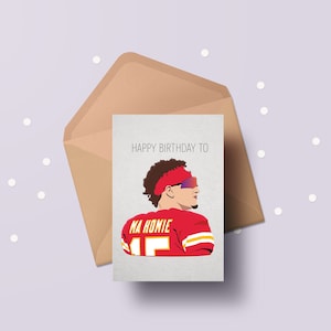 Funny Greeting Card - Patrick Mahomes - Kansas City Chiefs - Happy Birthday to Ma Homie - You are Ma Homie - A Message to Ma Homie