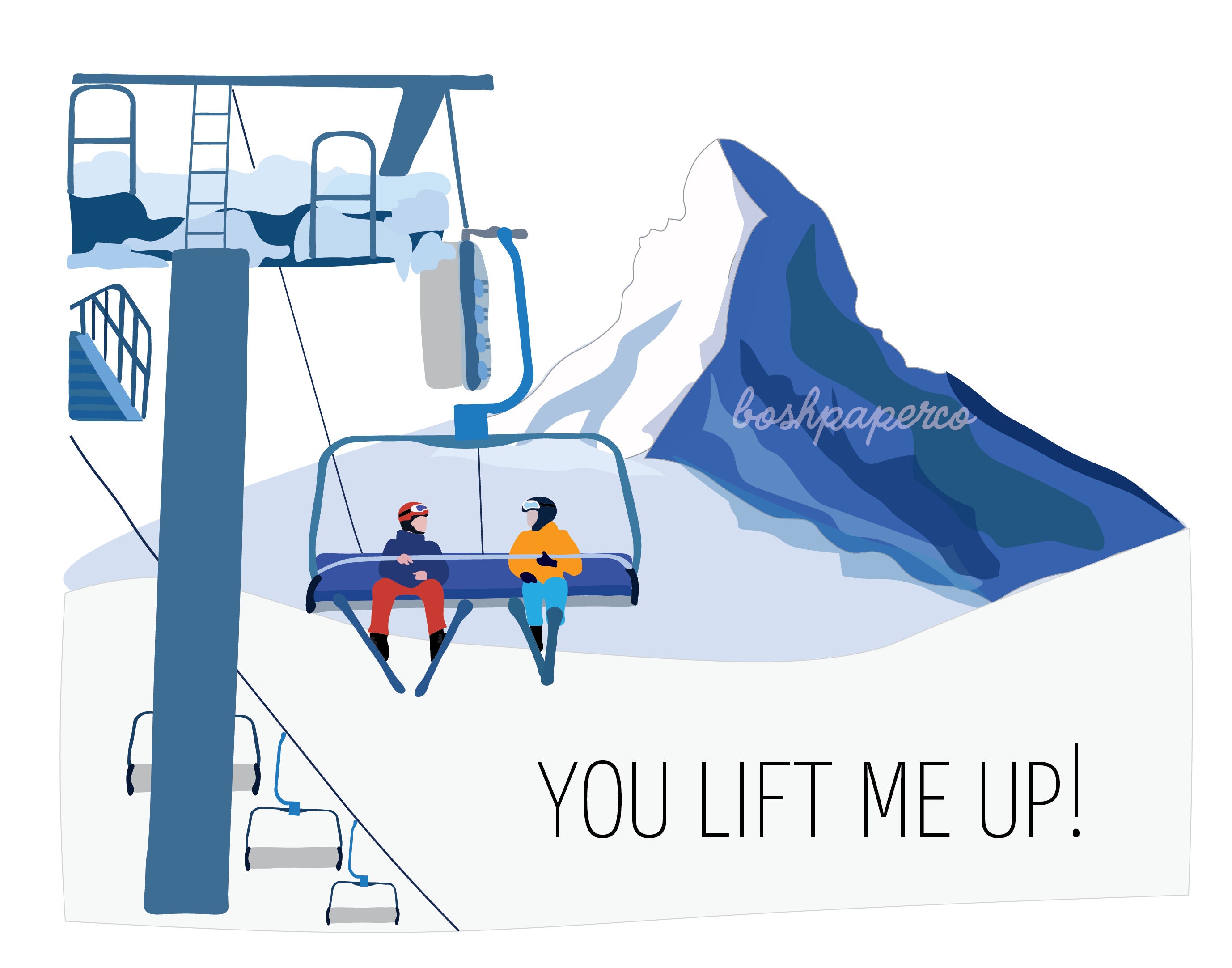 Funny Greeting Card Skiinspired You Lift Me Up Etsy