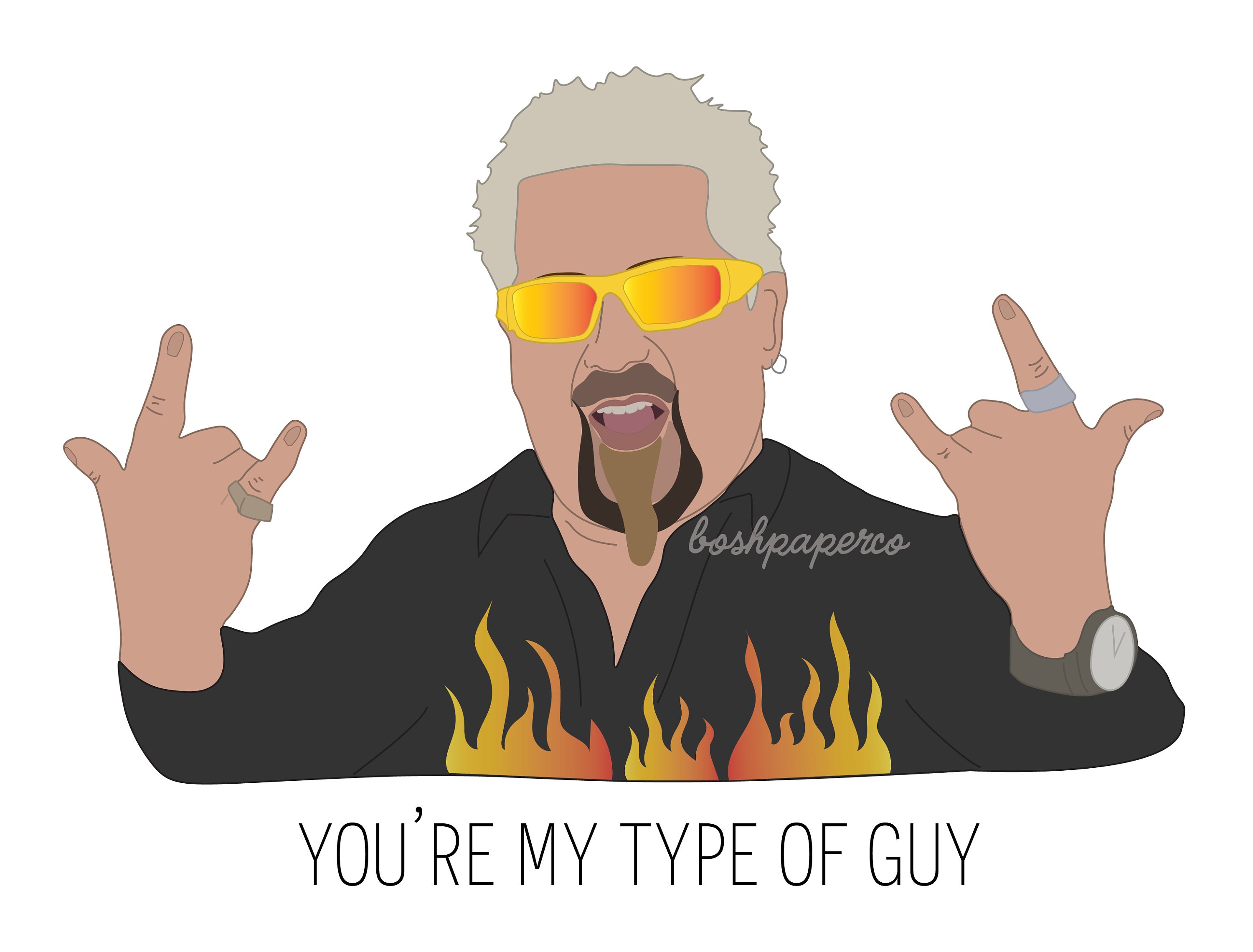 Funny Greeting Card Guy Fieri You're My Type of Guy - Etsy