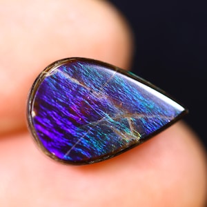 Ammolite Gemstone 15x10 mm, Natural Ammolite Doublet for Jewelry Making, Healing Crystal KY1684