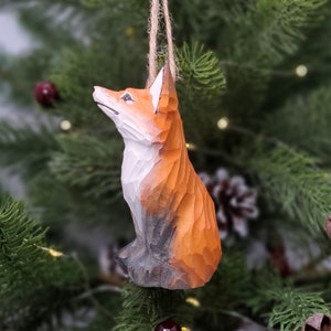Hand-Carved Wooden Fox Figurine | Hand-Painted Woodland Animal Sculpture (Set of 3)