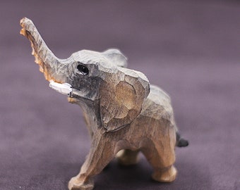 Hand Carved Wooden Elephant Trunk Up Fair Trade Various Sizes Hand Carved
