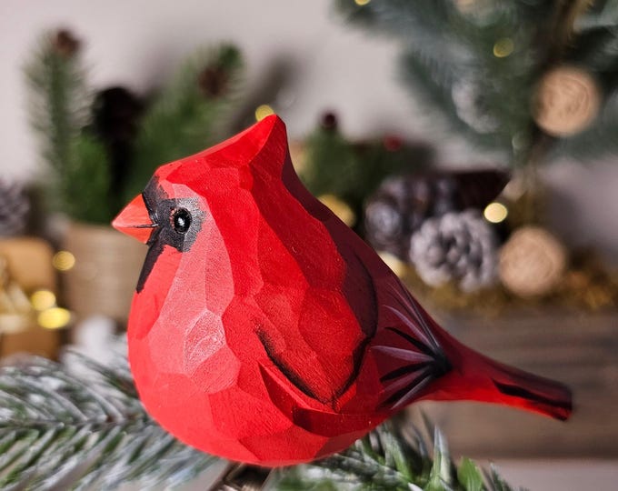 Handcrafted Clip-On Bird Ornament: Vibrant Christmas Tree Decoration