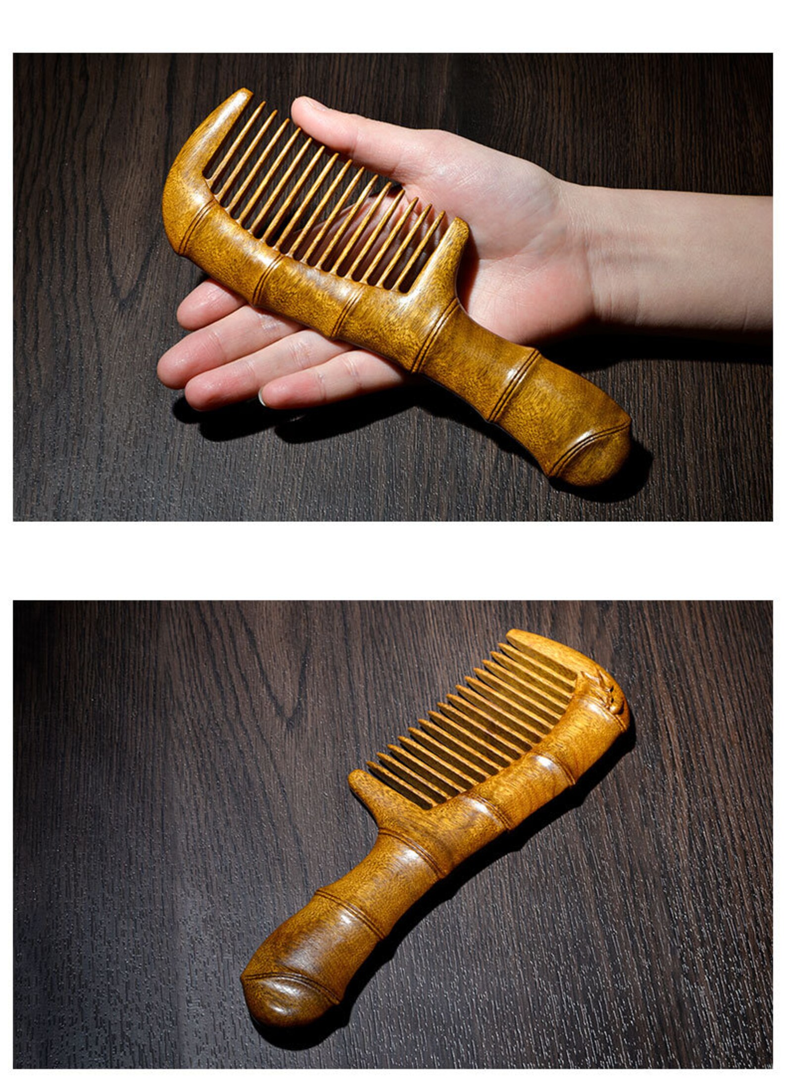Round Bamboo Comb Handmade Wooden Handcrafts Comb Gift Etsy