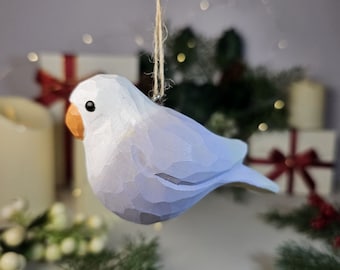 Adorable Lovebirds Wooden Hanging Christmas Tree Ornaments - Romantic Bird Decor